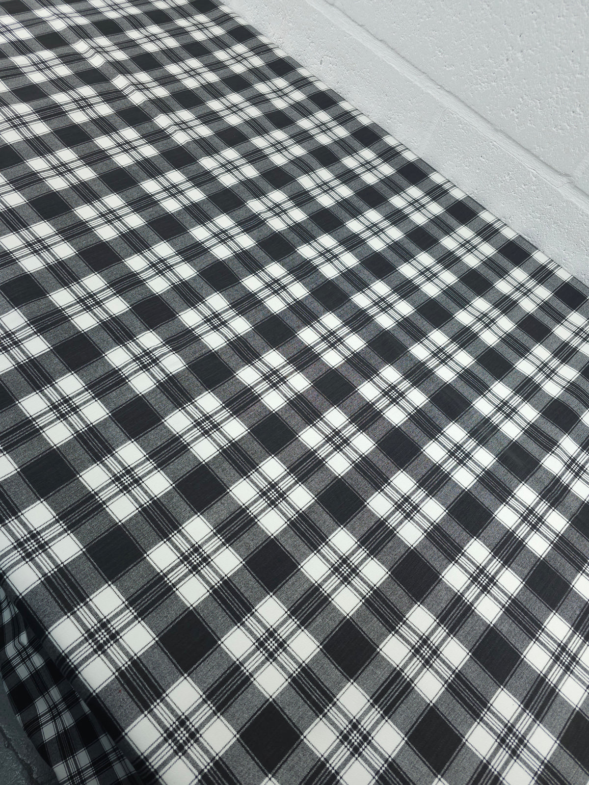 Grey/Off-White Tartan Denim