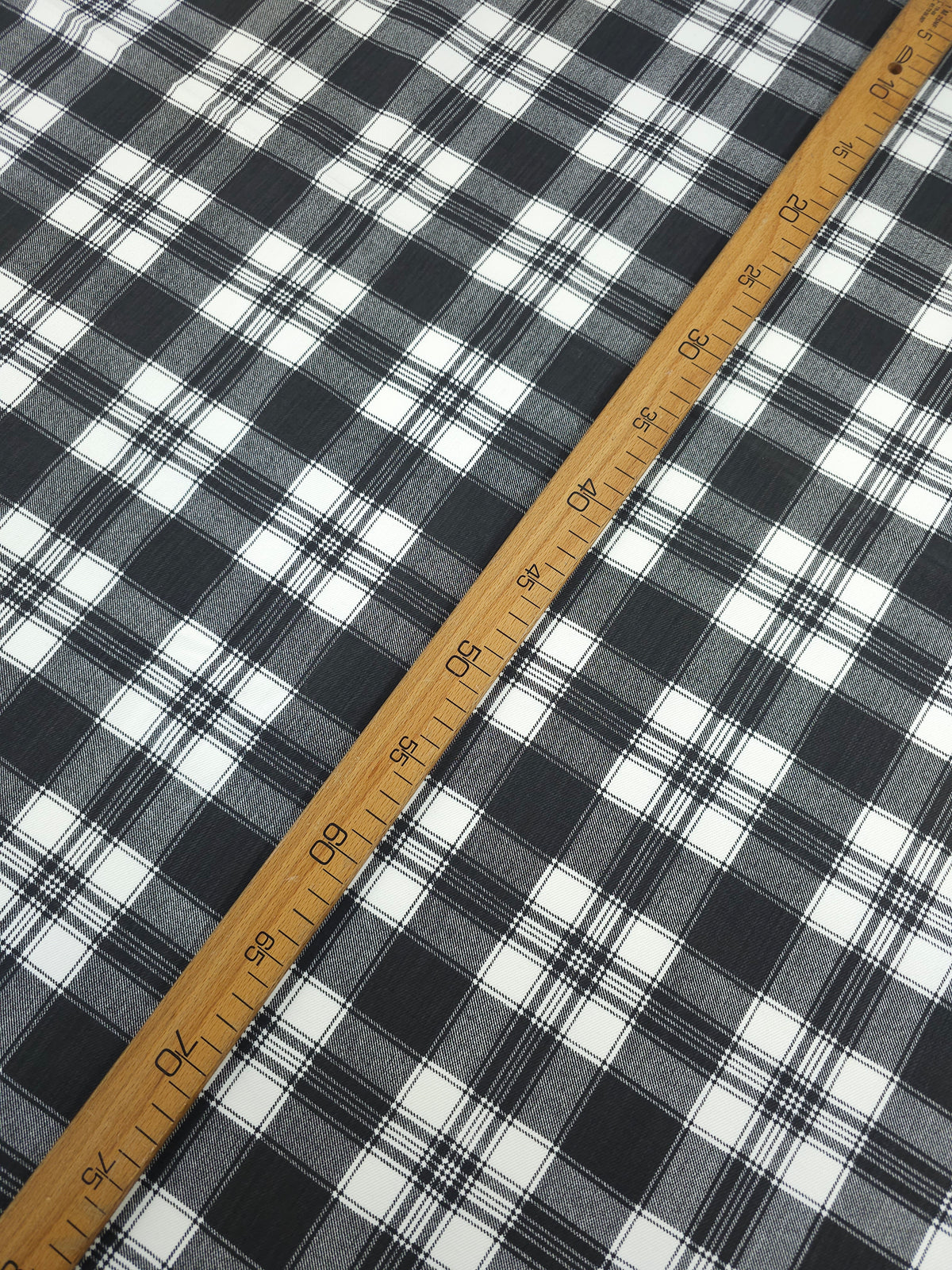 Grey/Off-White Tartan Denim