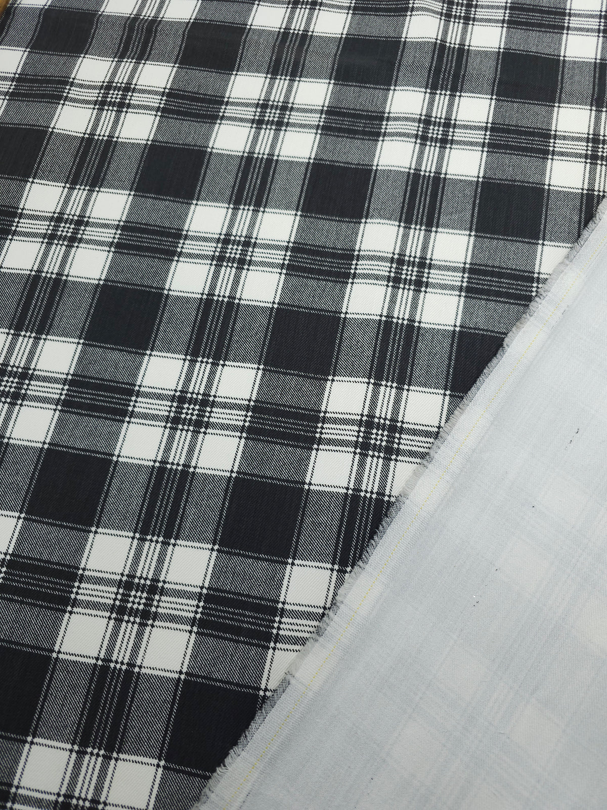 Grey/Off-White Tartan Denim