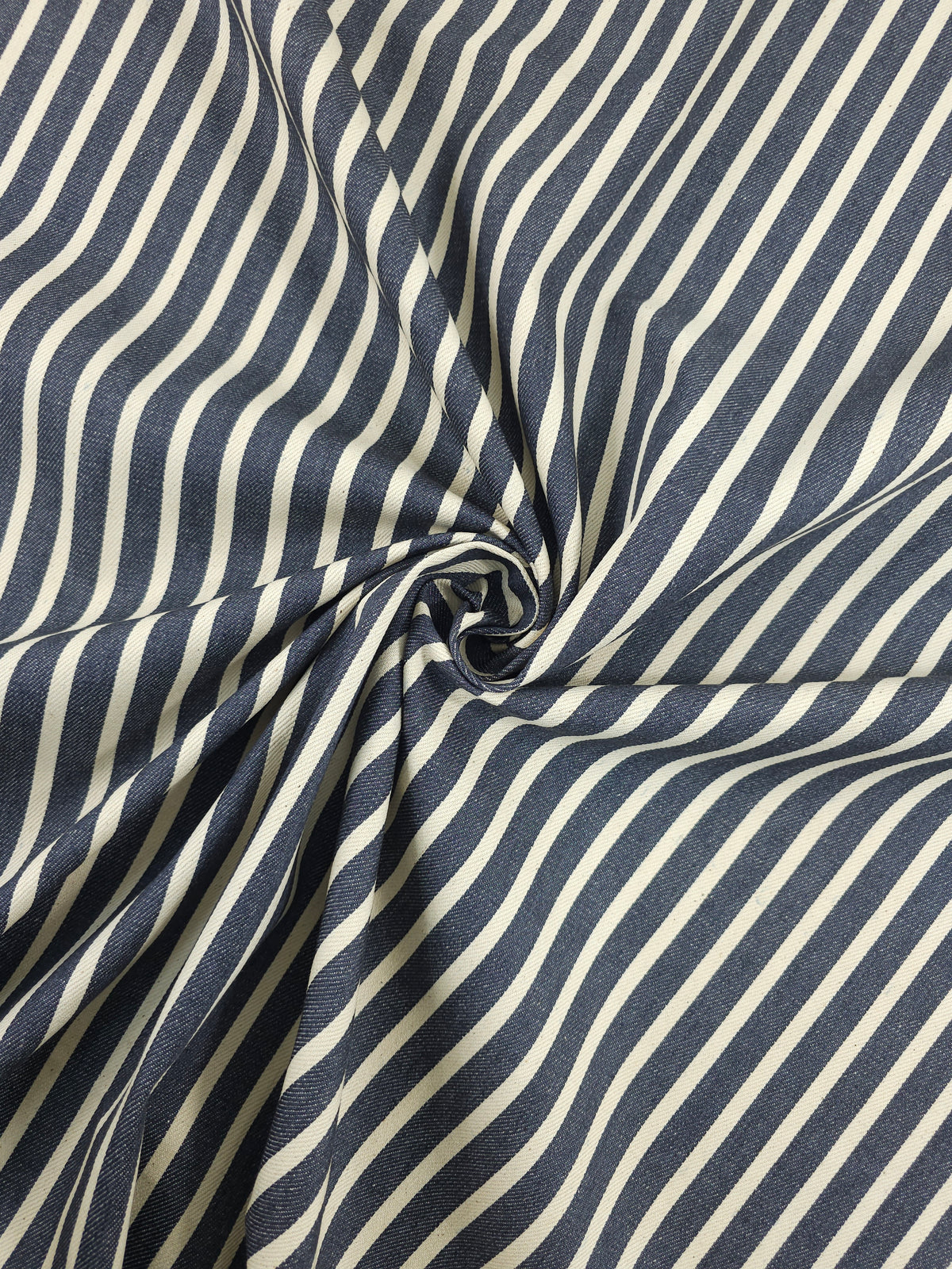 Navy/Creamy Ivory Stripe Denim