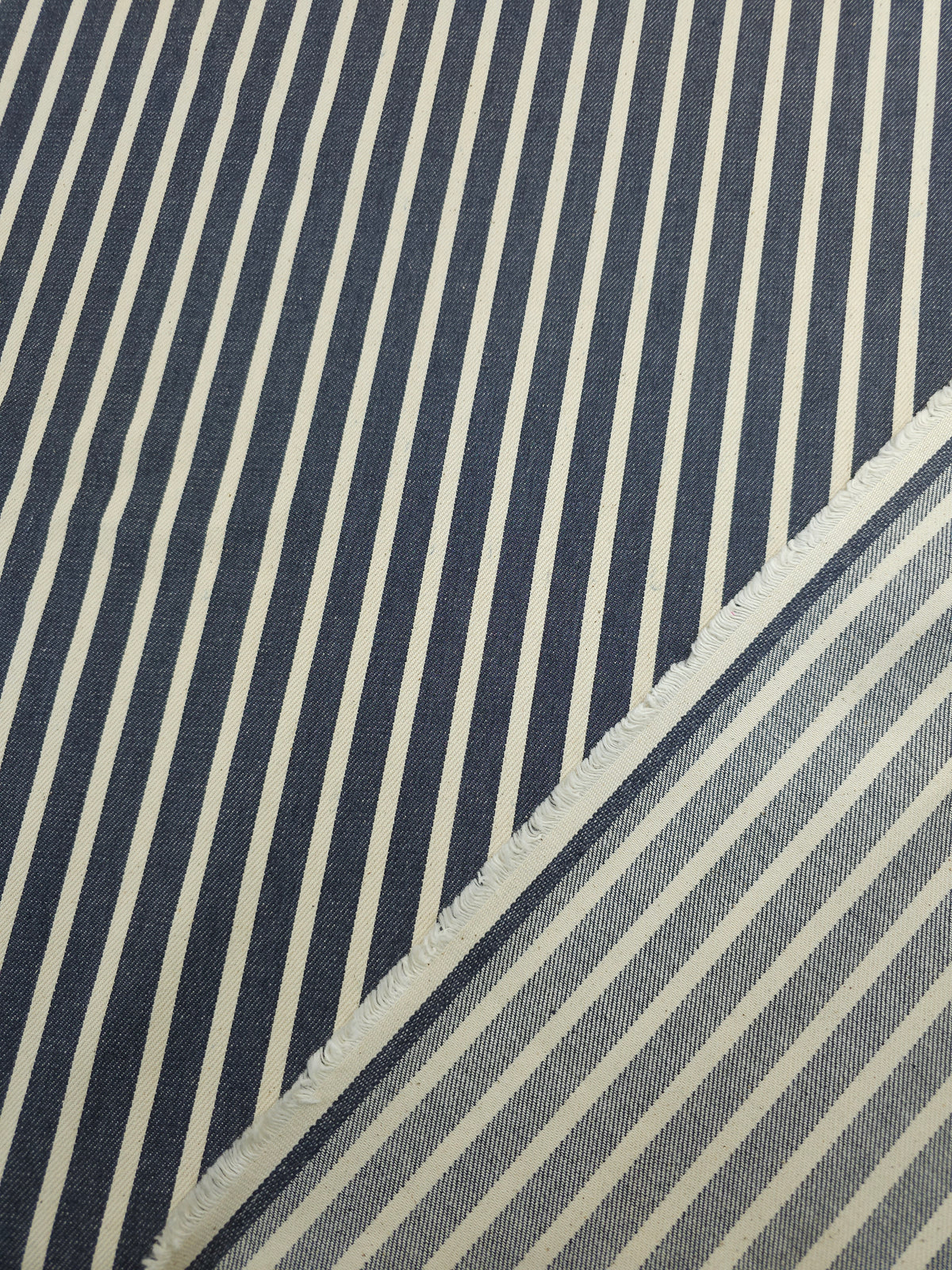Navy/Creamy Ivory Stripe Denim