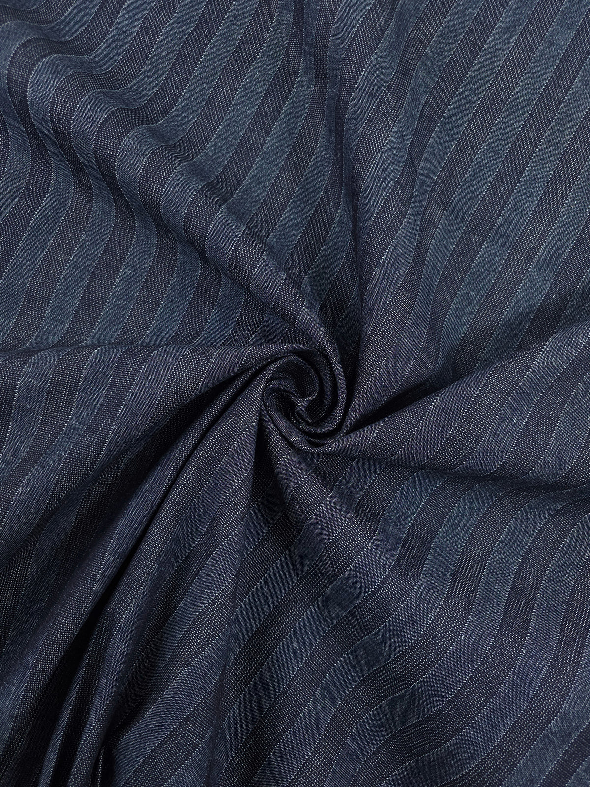 Navy Washed Stripe Denim