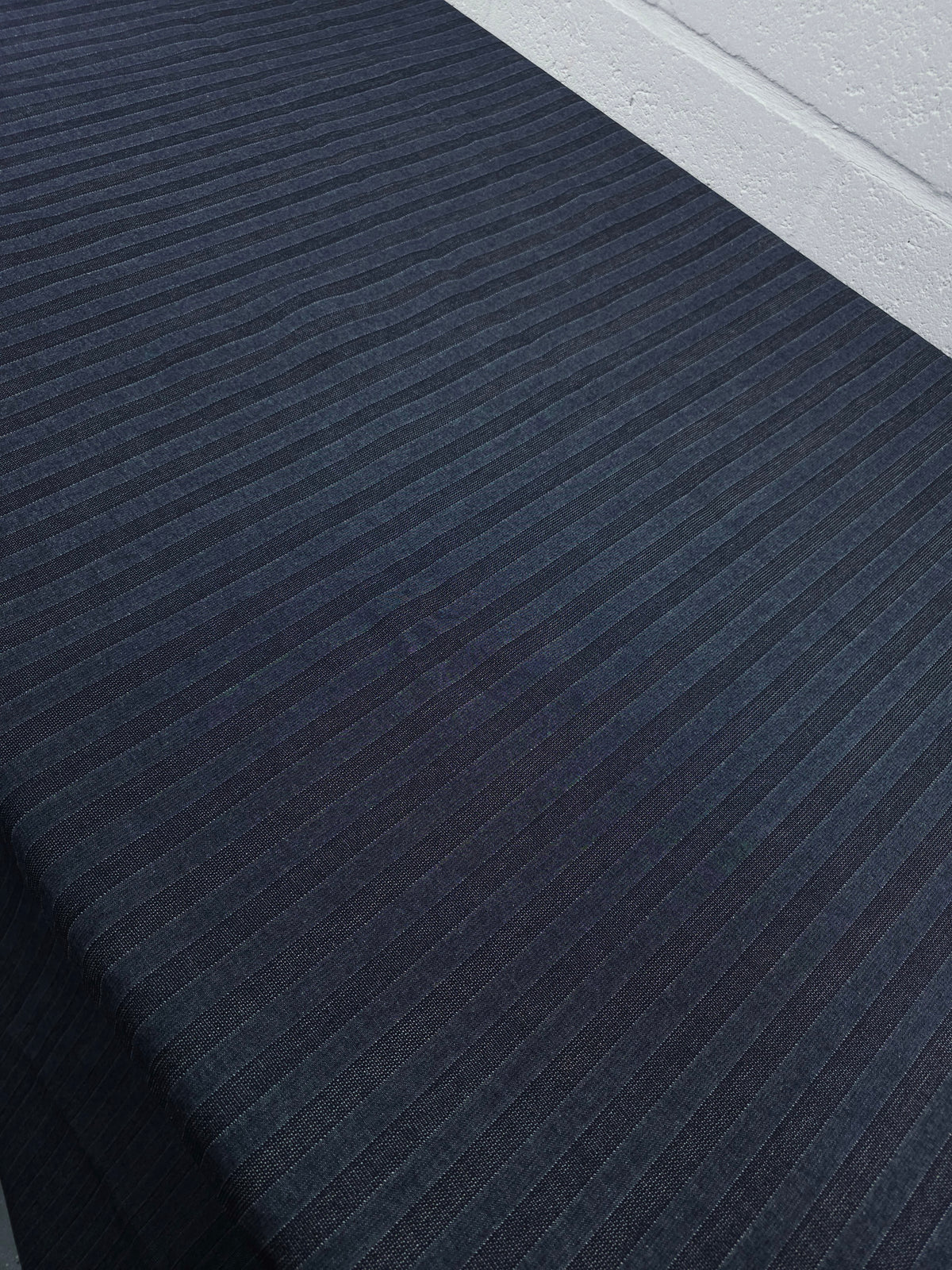 Navy Washed Stripe Denim