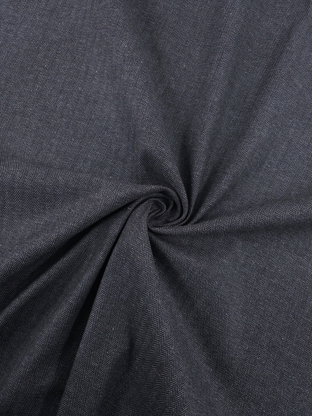 Charcoal Grey Herringbone Denim