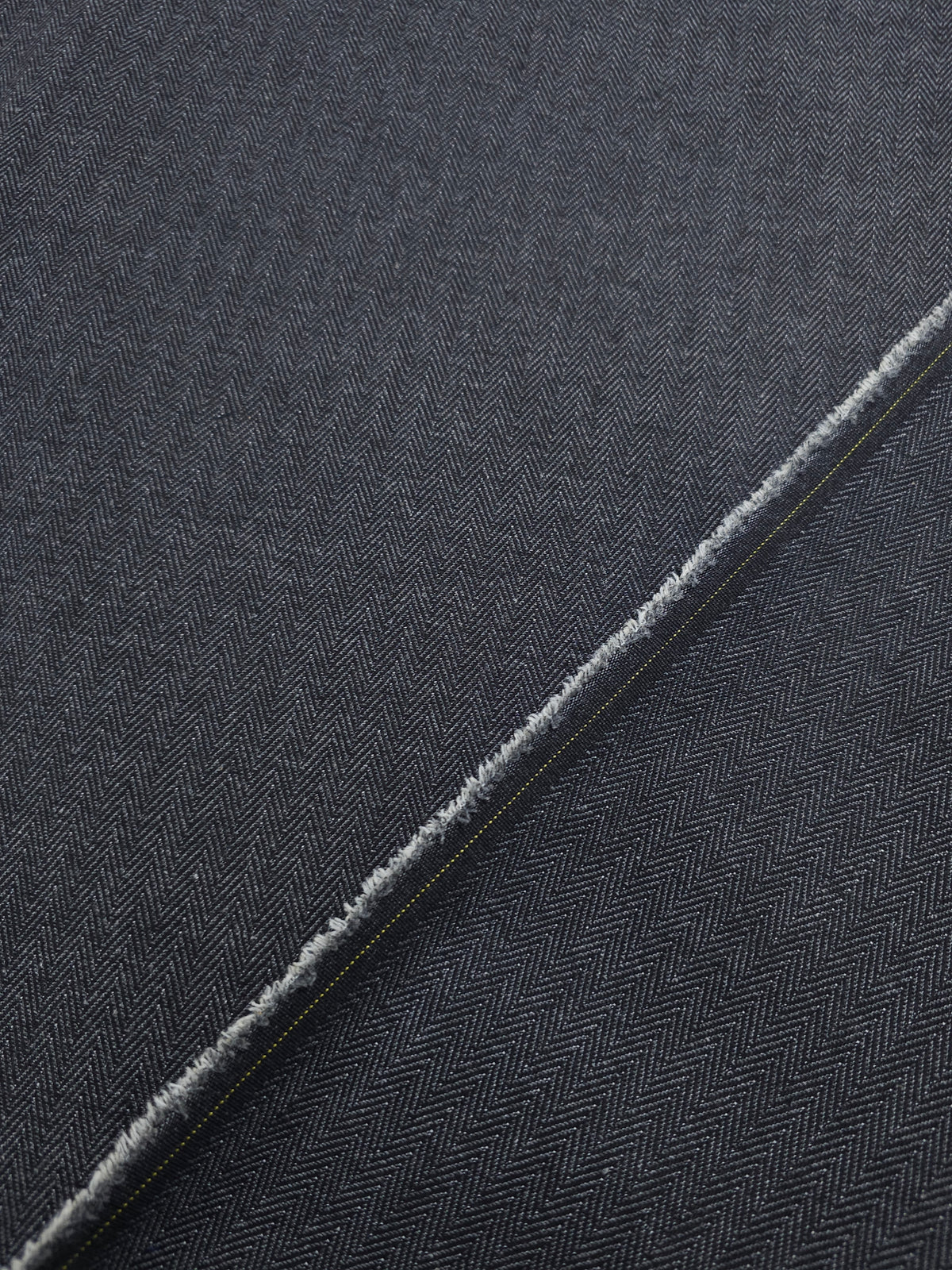 Charcoal Grey Herringbone Denim