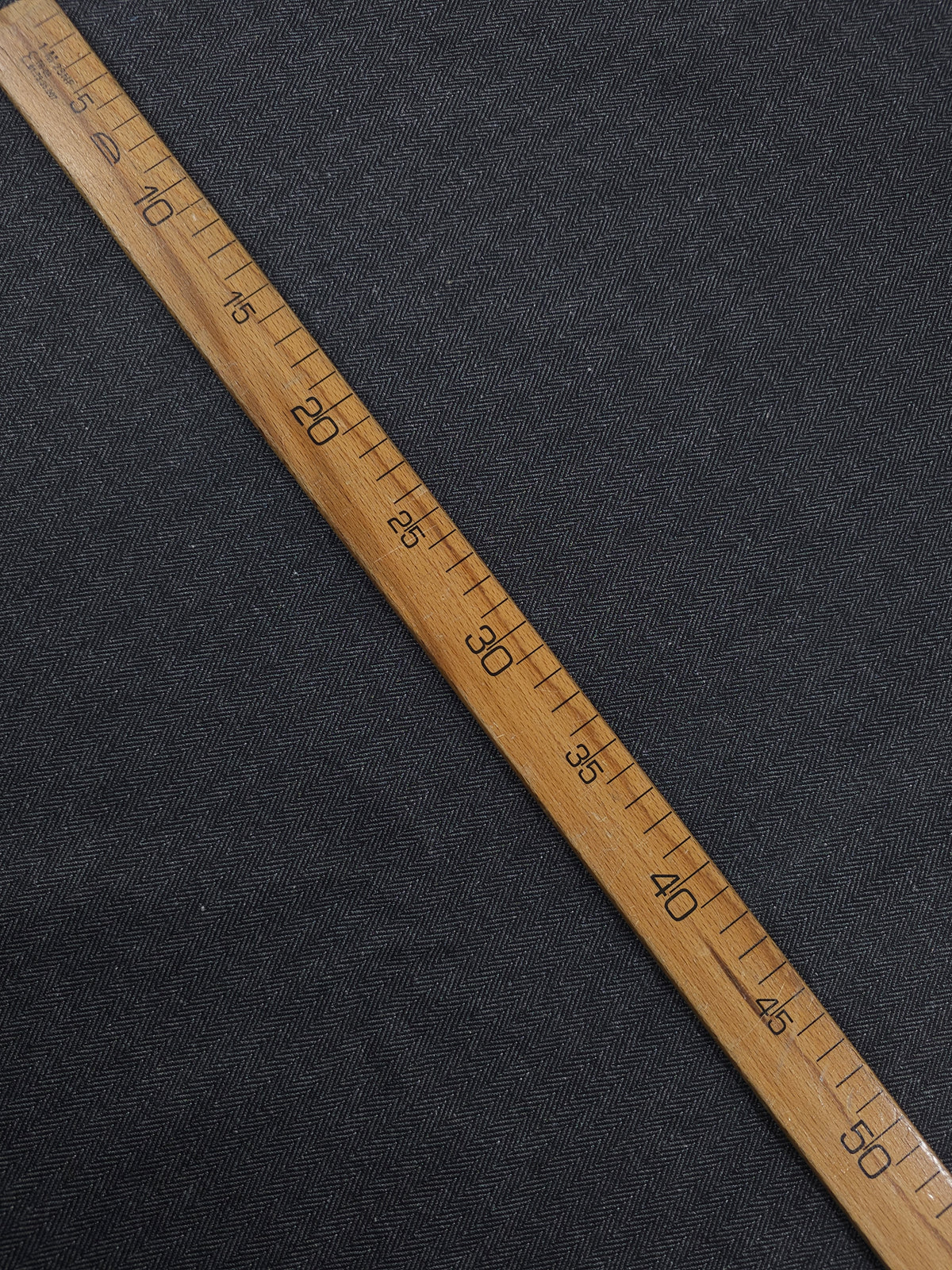 Charcoal Grey Herringbone Denim