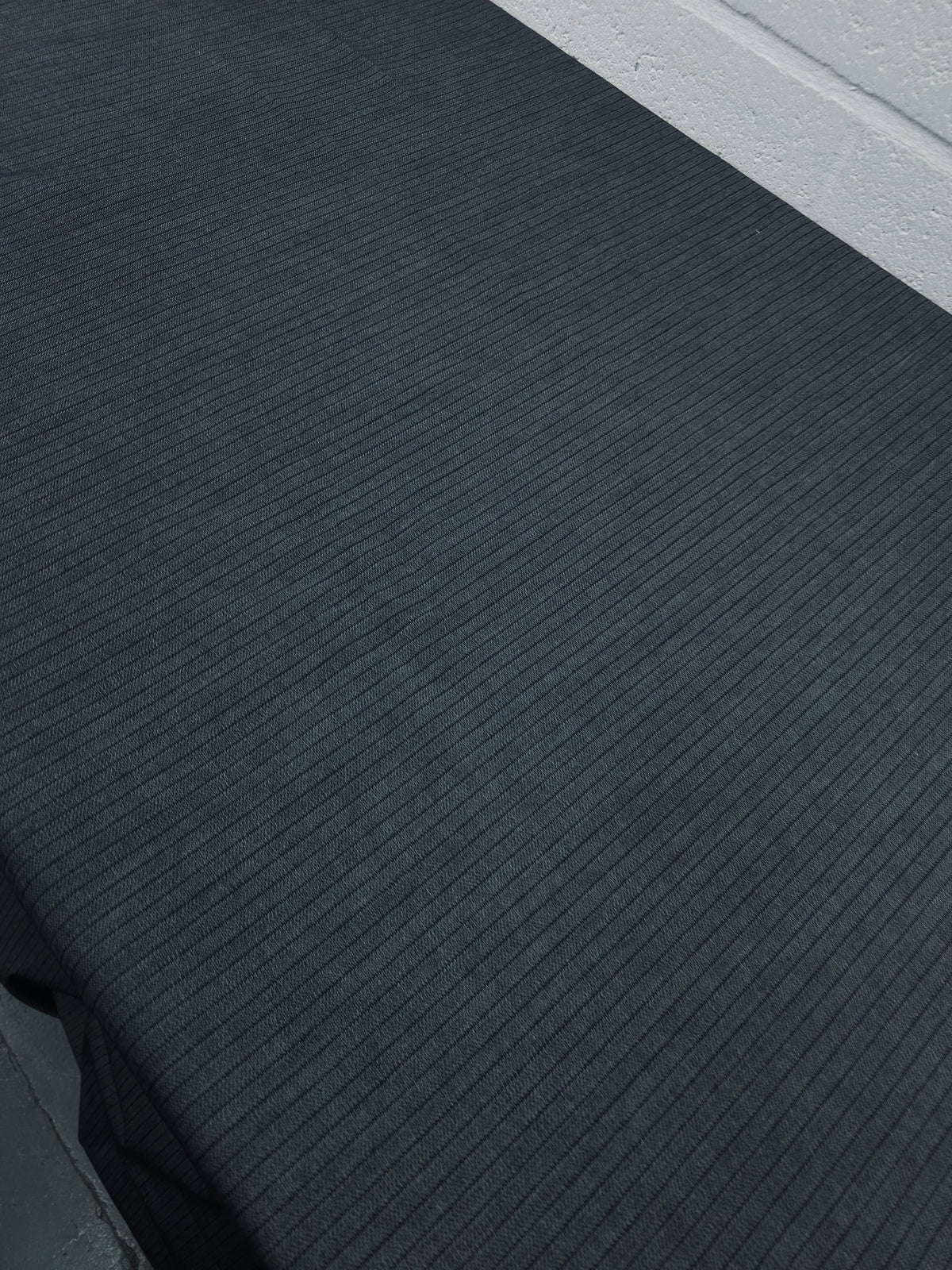 Midnight Navy Herringbone Stripe Denim