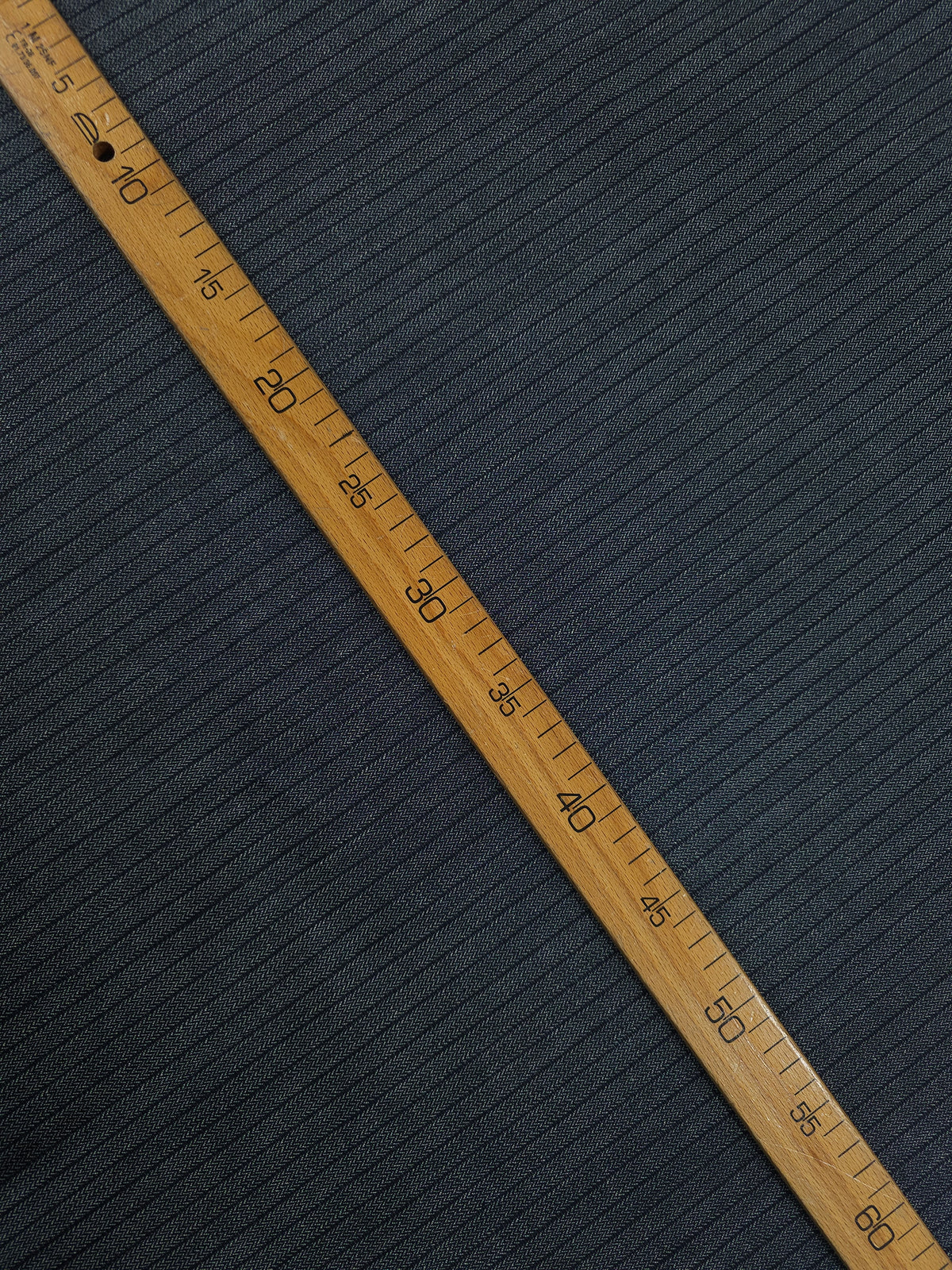Midnight Navy Herringbone Stripe Denim