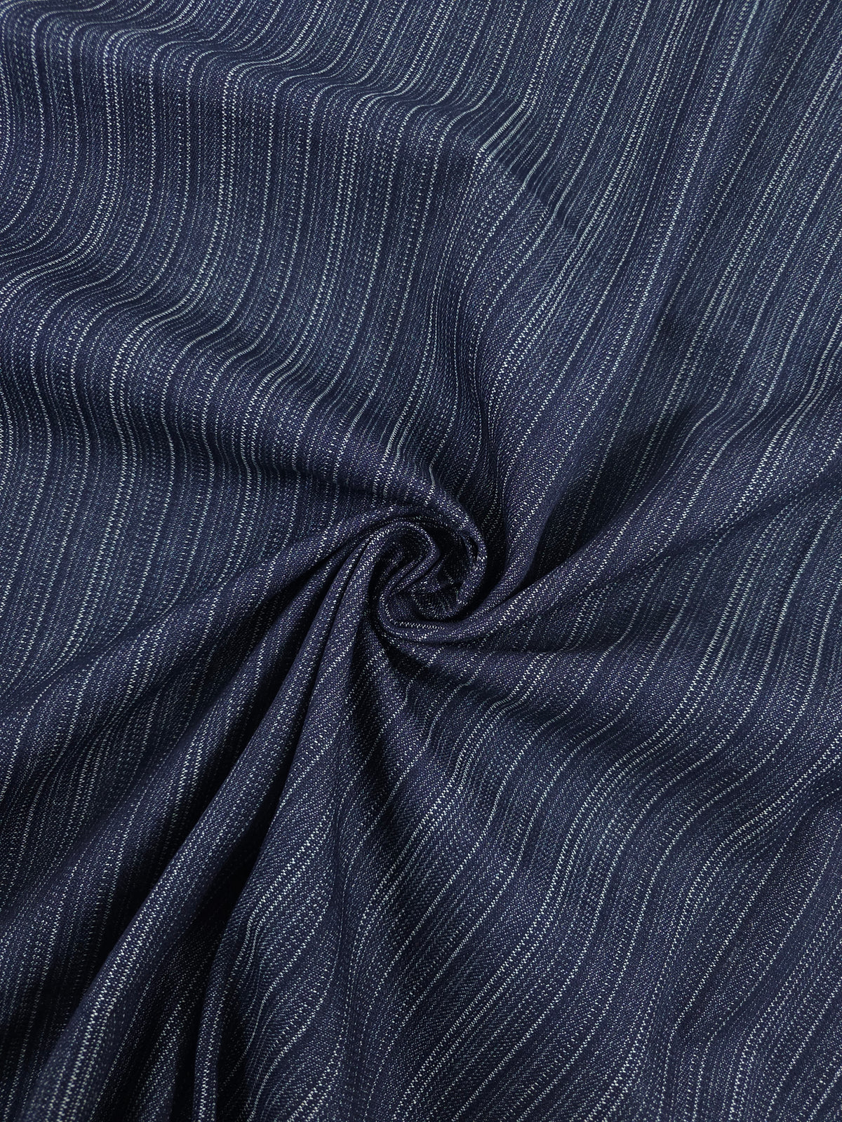 Indigo Navy Dotty Stripe Denim