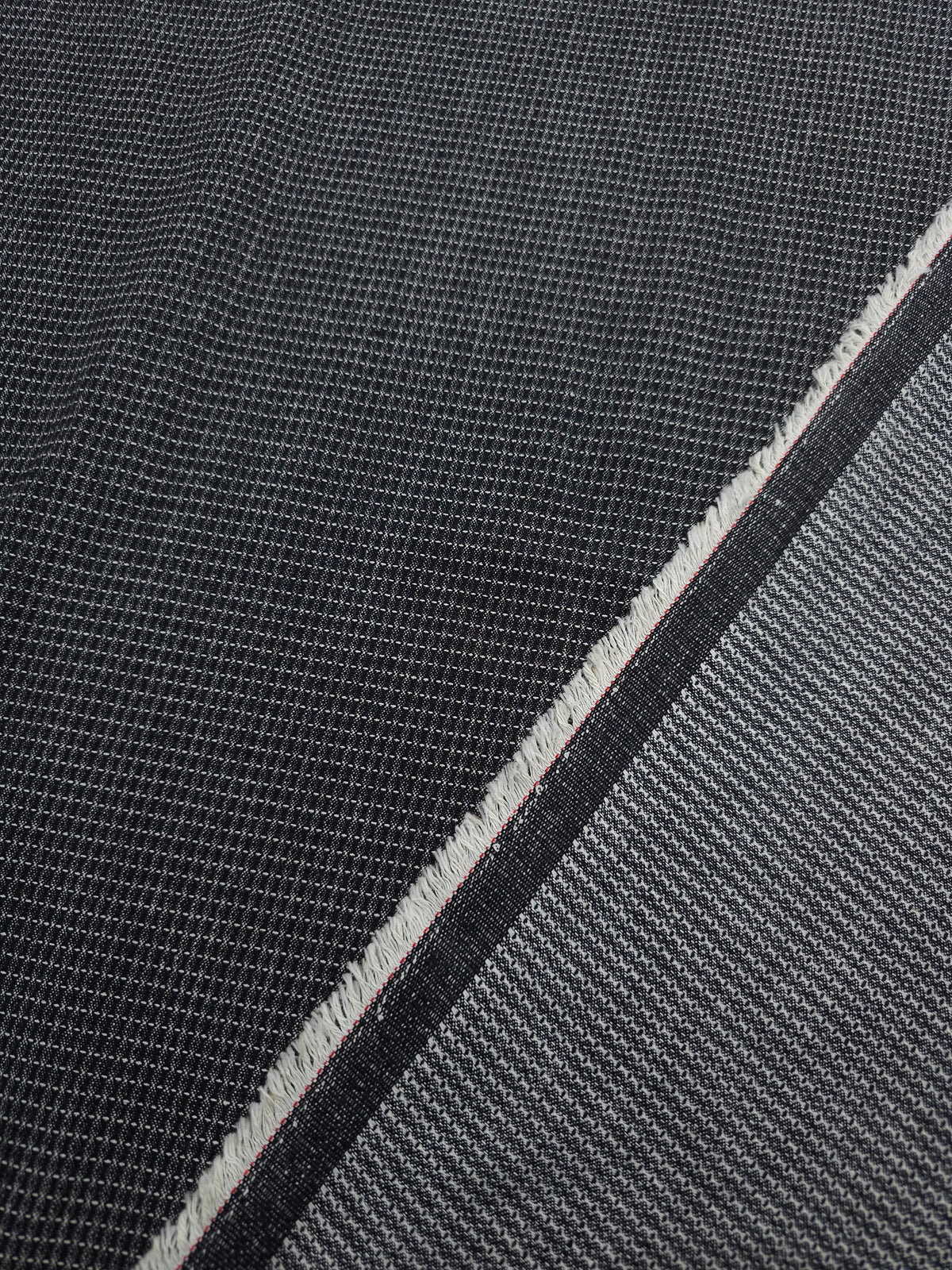 Black/White Link Grid Denim