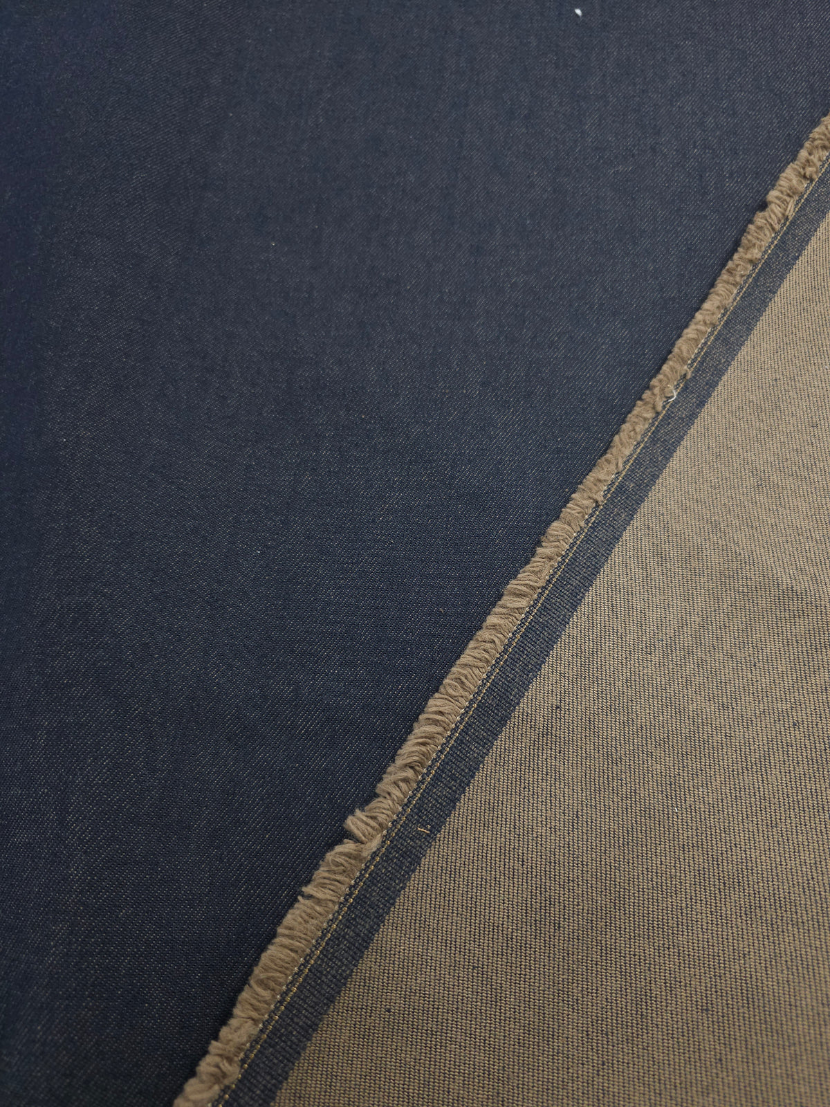 Navy/Fawny Brown Twill Denim