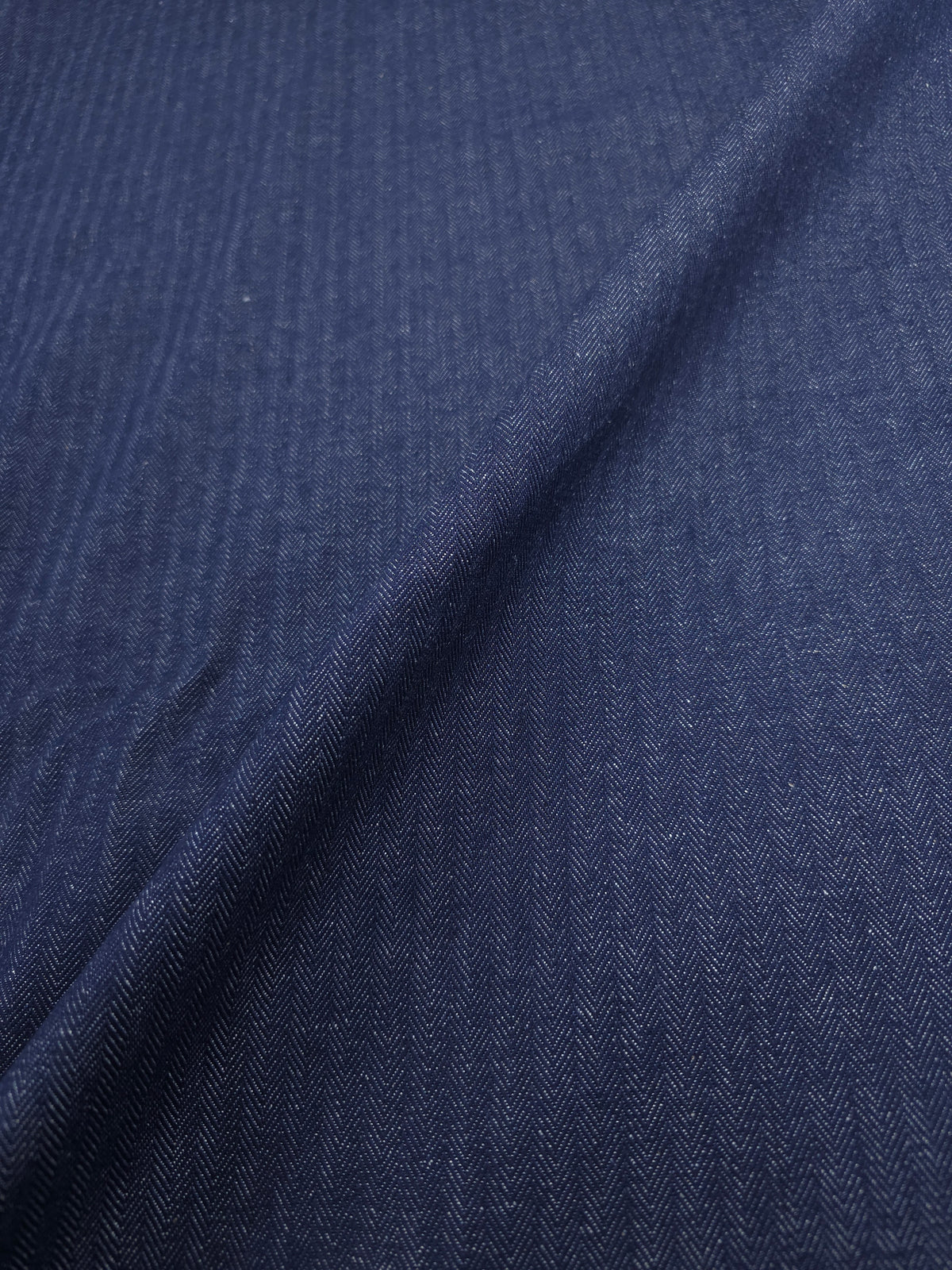 Navy Herringbone Denim