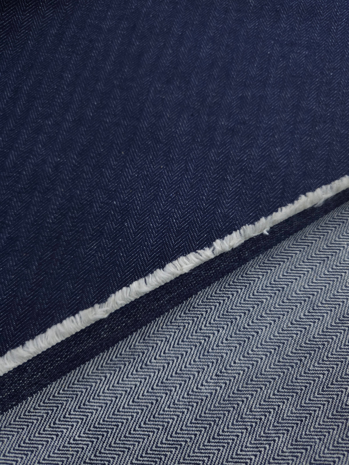 Navy Herringbone Denim