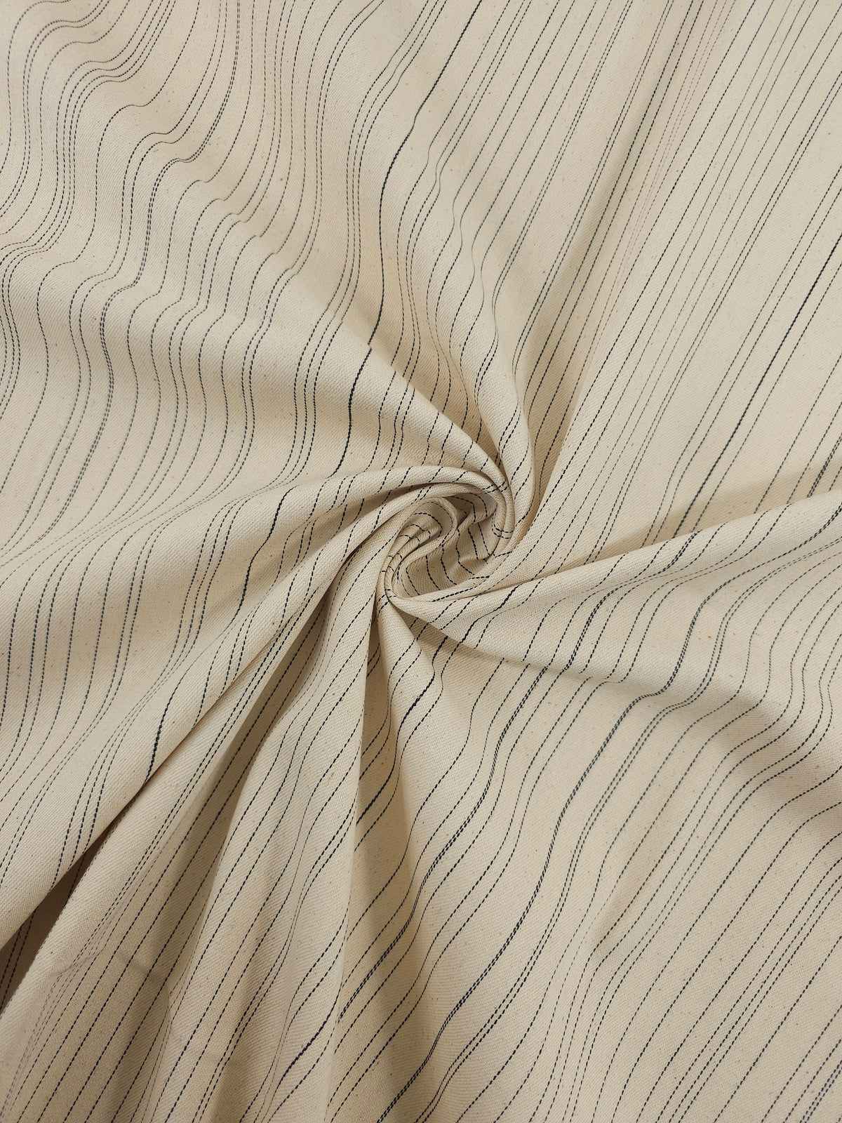 Ivory Irregular Stripe Denim