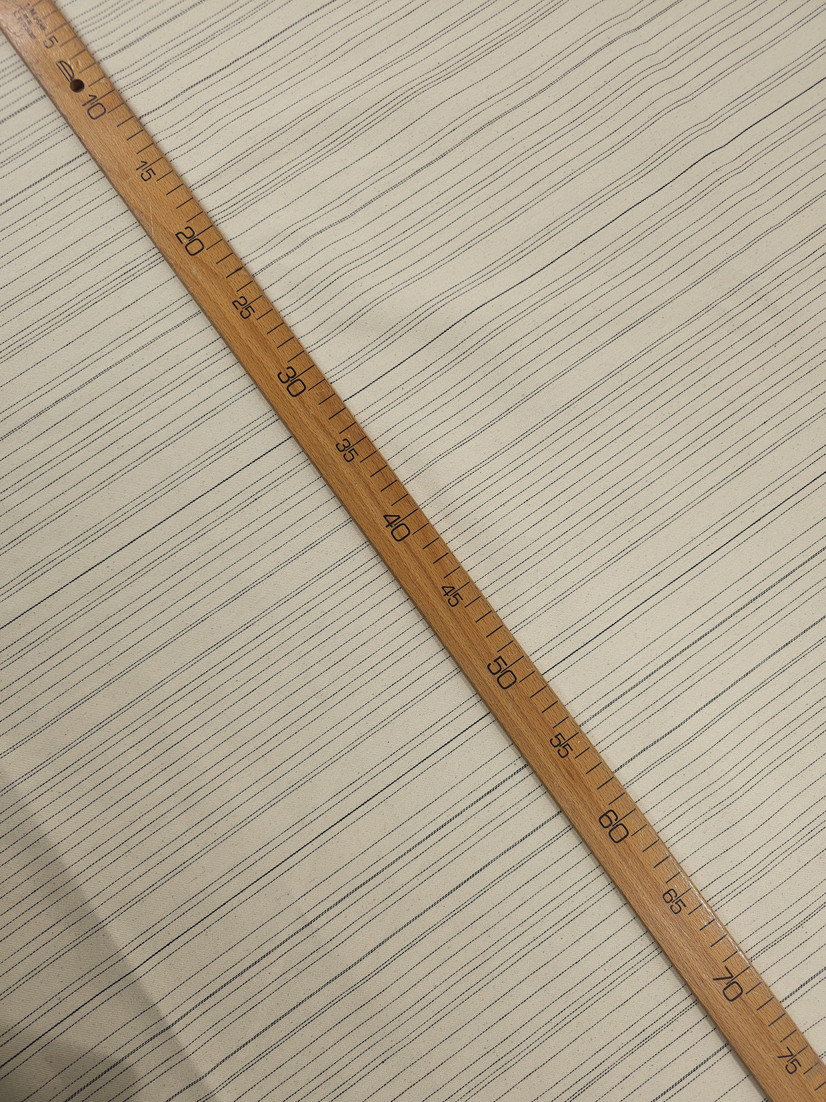 Ivory Irregular Stripe Denim
