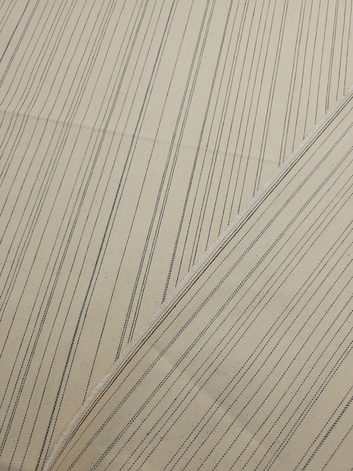 Ivory Irregular Stripe Denim