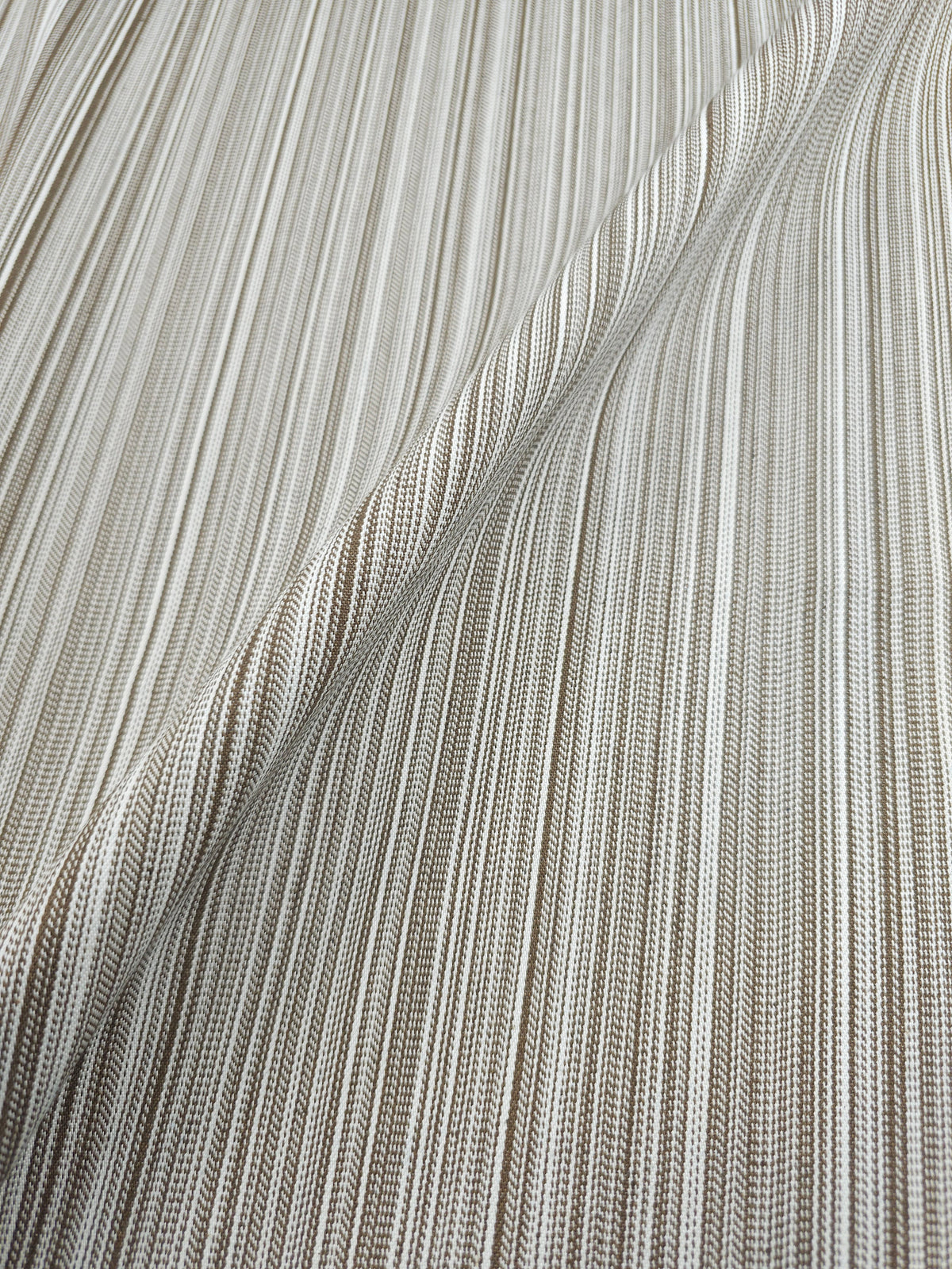 Coffee Brown Busy Stripe Denim