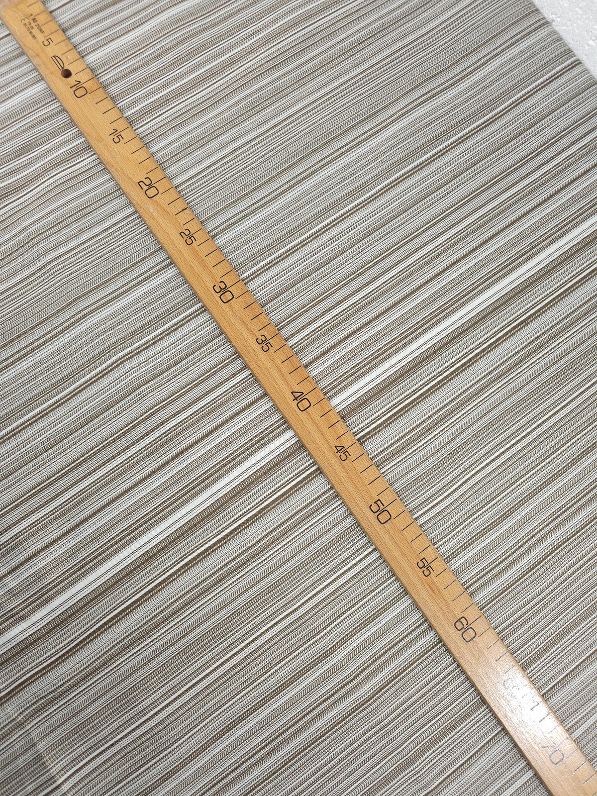 Coffee Brown Busy Stripe Denim