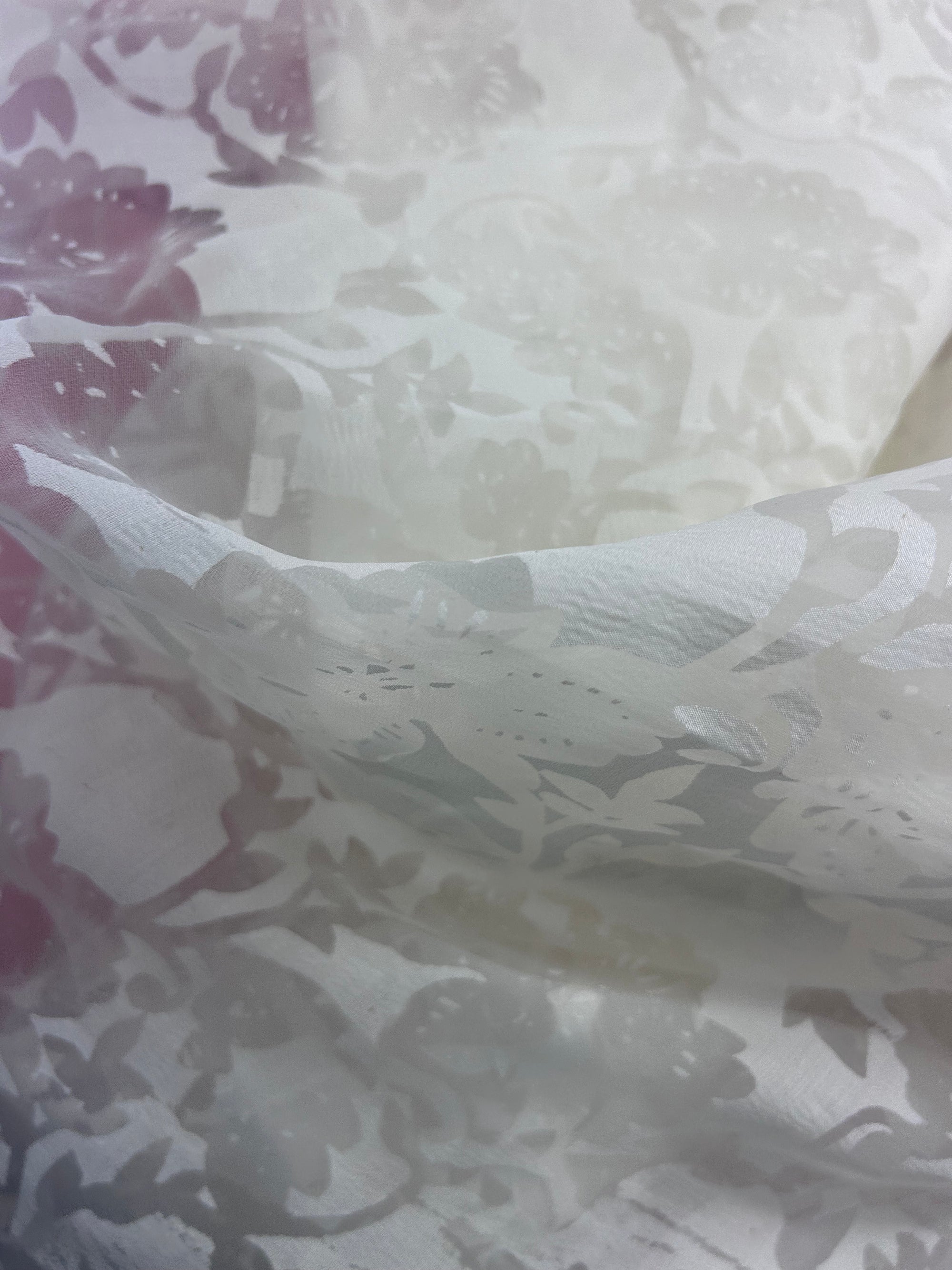 Clear Floral Polyester - 1.9m Piece