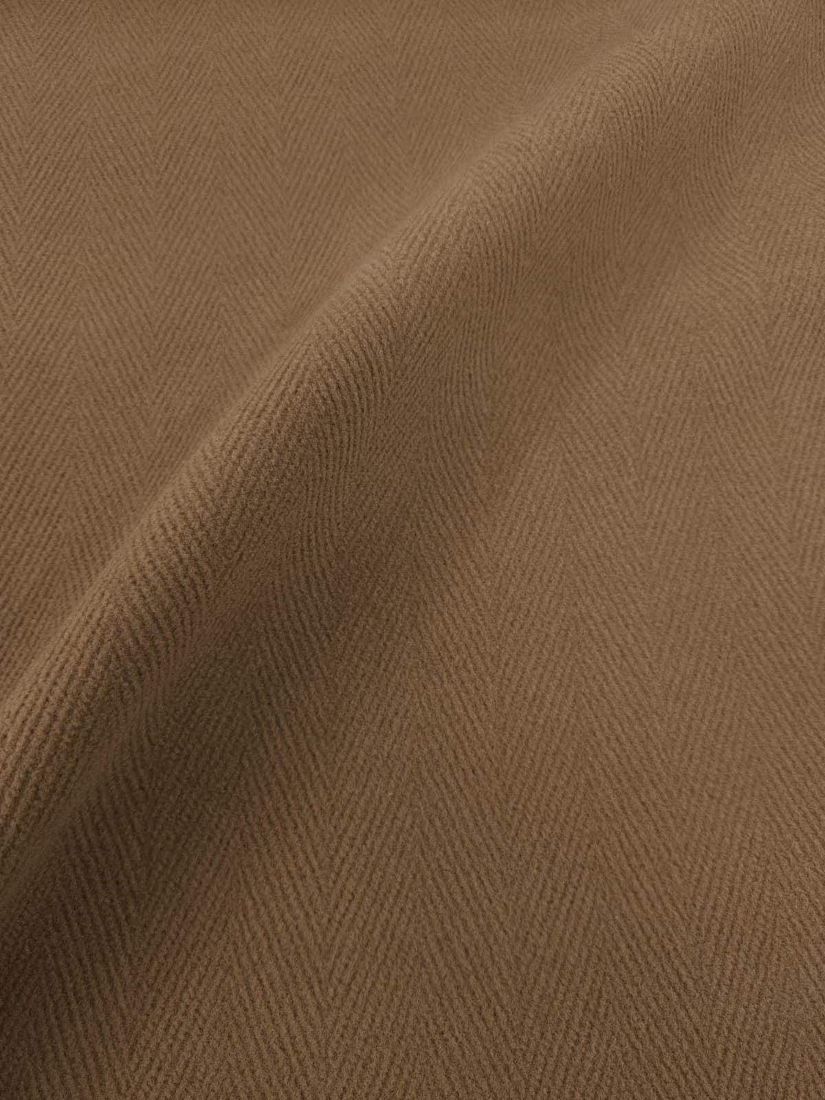 Camel Brown Herringbone Virgin Wool