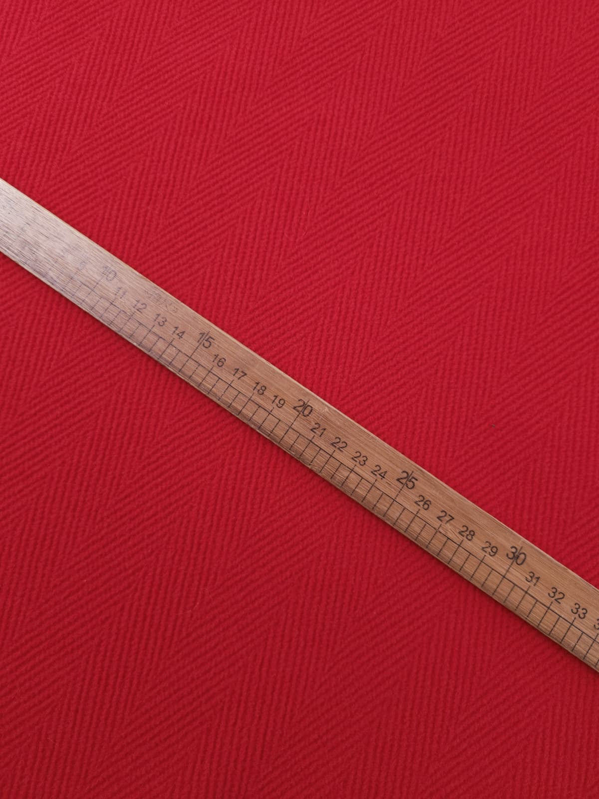 Red Herringbone Virgin Wool