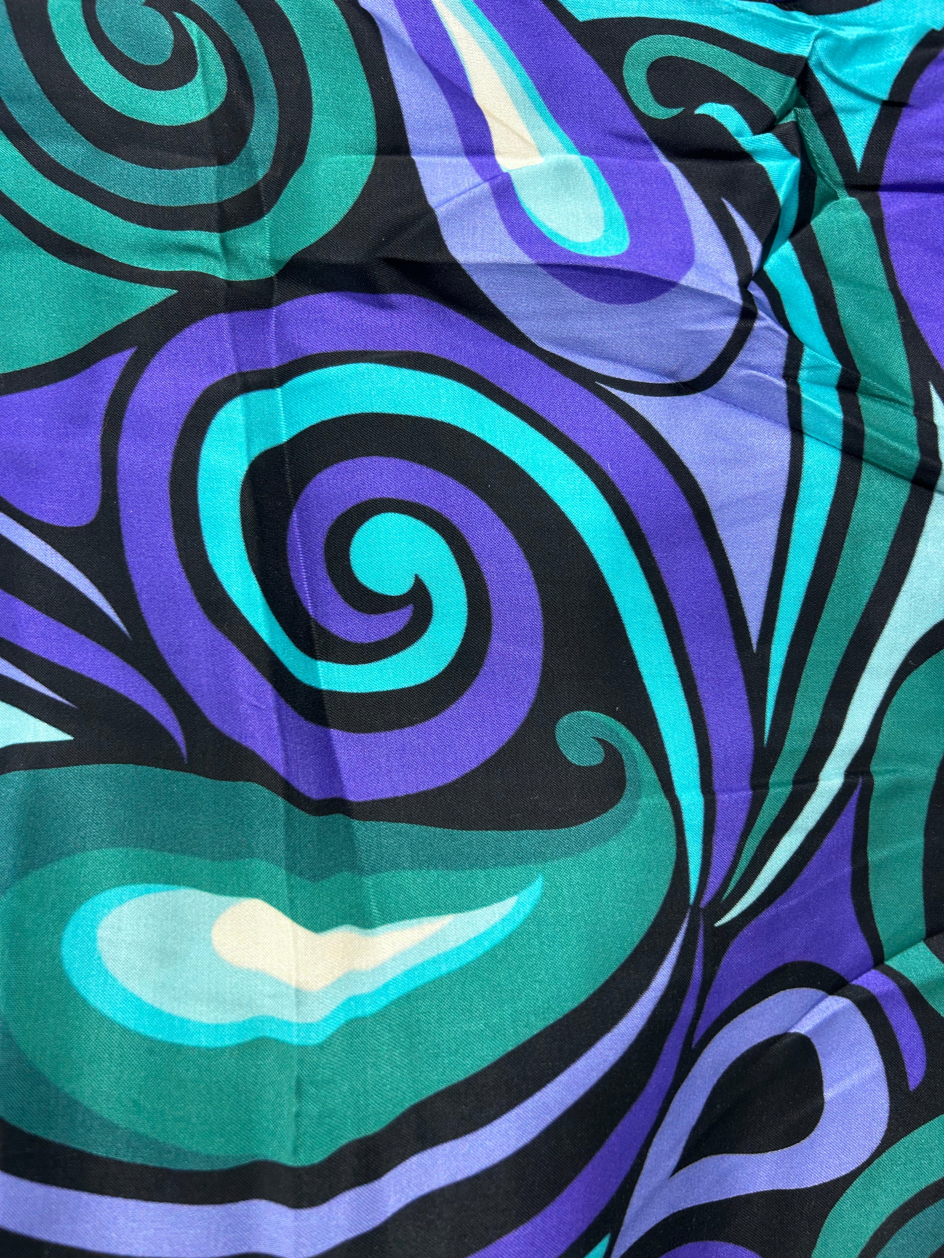 Cool Colour Swirl Viscose Satin - 1.6m