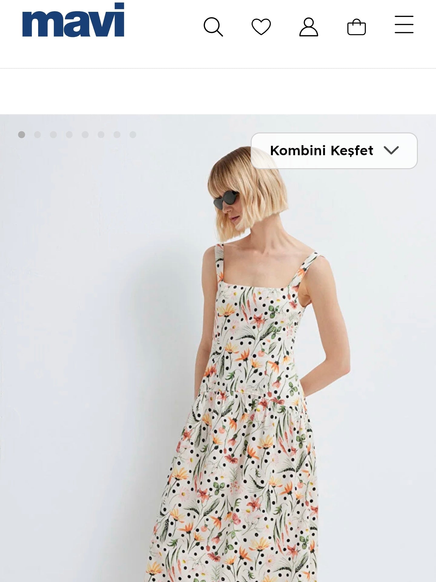 Floral Stem Polka Cotton Poplin