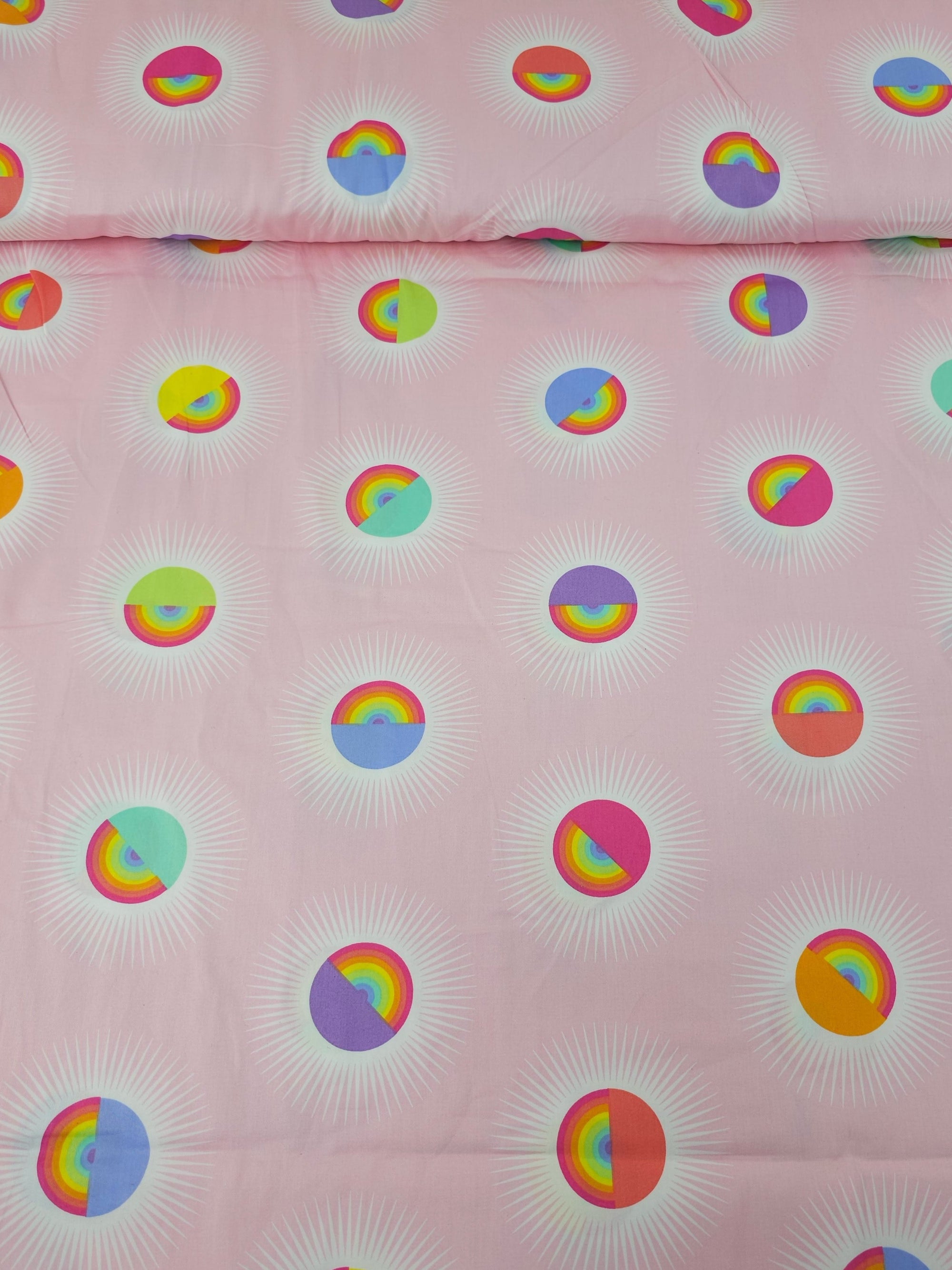 Guava Pink Rainbow Daydreamer 100% Cotton Sateen 108" - Tula Pink *EXTRA WIDE*