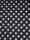 Black/Pink Heart Stretch Cotton Sateen