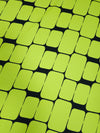 Neon Yellow Abstract Square Poly Peachskin