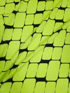 Neon Yellow Abstract Square Poly Peachskin