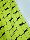 Neon Yellow Abstract Square Poly Peachskin