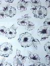 White/Clear Stripe Floral Organza