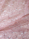 Dusky Pink Sequin Floral Lace