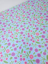 Light Blue Floral Medium-Weight Cotton