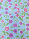 Light Blue Floral Medium-Weight Cotton