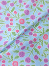Light Blue Floral Medium-Weight Cotton