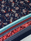 Navy Bordered Paisley Viscose