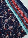 Navy Bordered Paisley Viscose