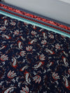 Navy Bordered Paisley Viscose