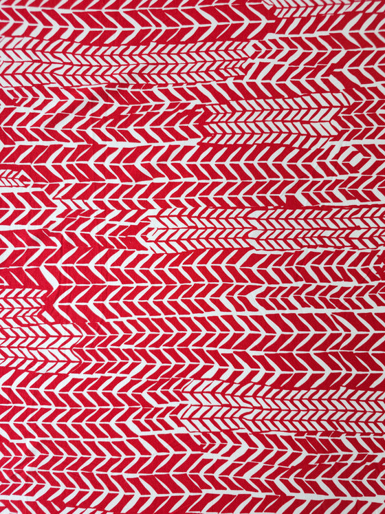 Red Herringbone Viscose Jersey