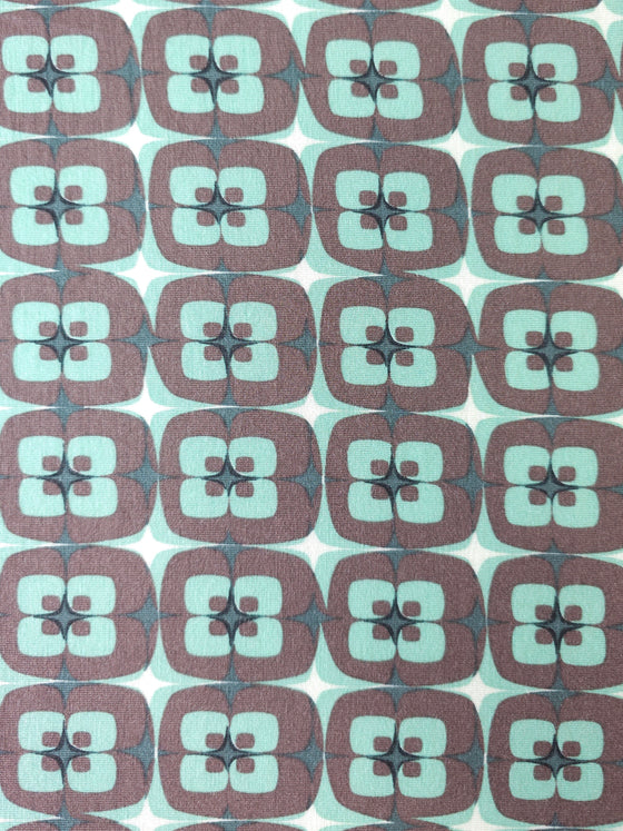 Sage/Brown Abstract Square Viscose Jersey