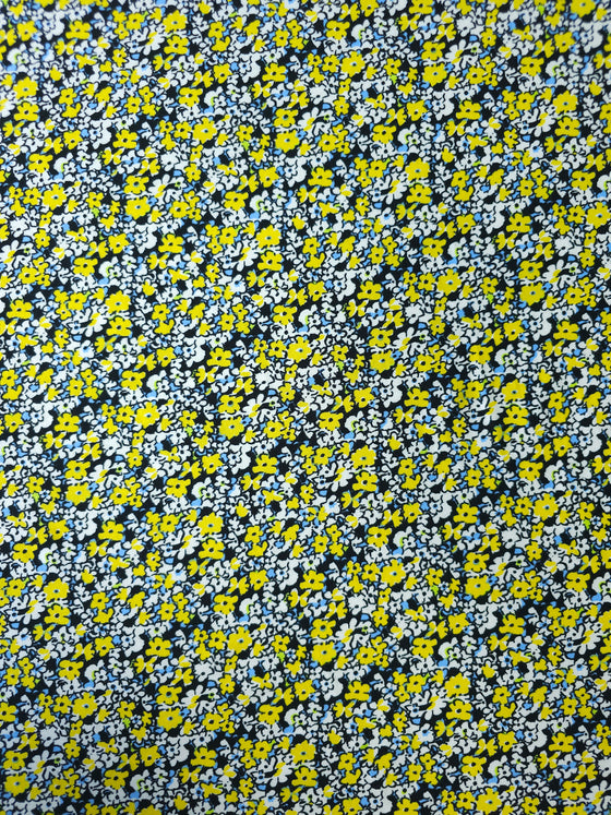 Yellow Floral Party Viscose Jersey