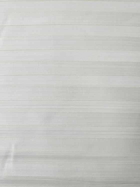 Ivory Embroidered Look Striped Poly