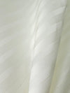 Ivory Embroidered Look Striped Poly