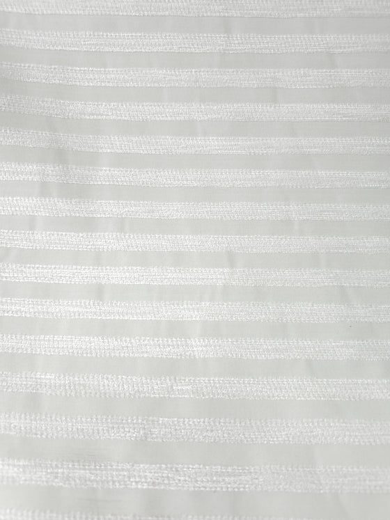 White Stripe Poly Jacquard