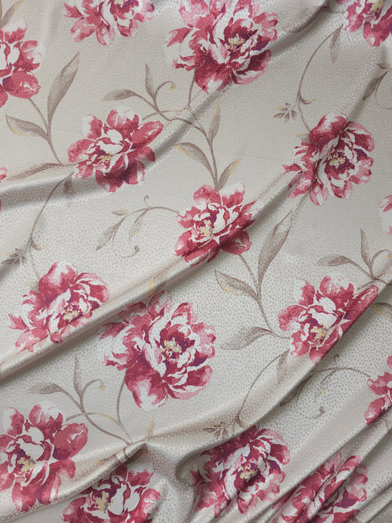 Champagne Floral Polka Satin Jacquard