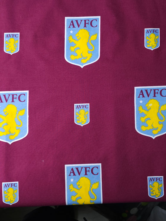 Aston Villa FC 100% Cotton Football Club Fabric