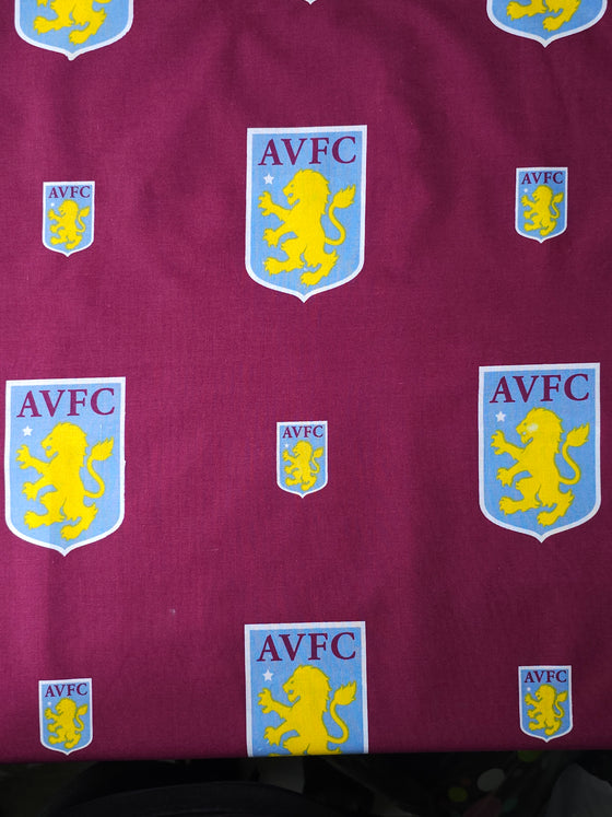 Aston Villa FC 100% Cotton Football Club Fabric
