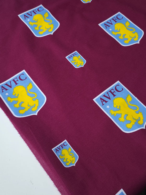 Aston Villa FC 100% Cotton Football Club Fabric